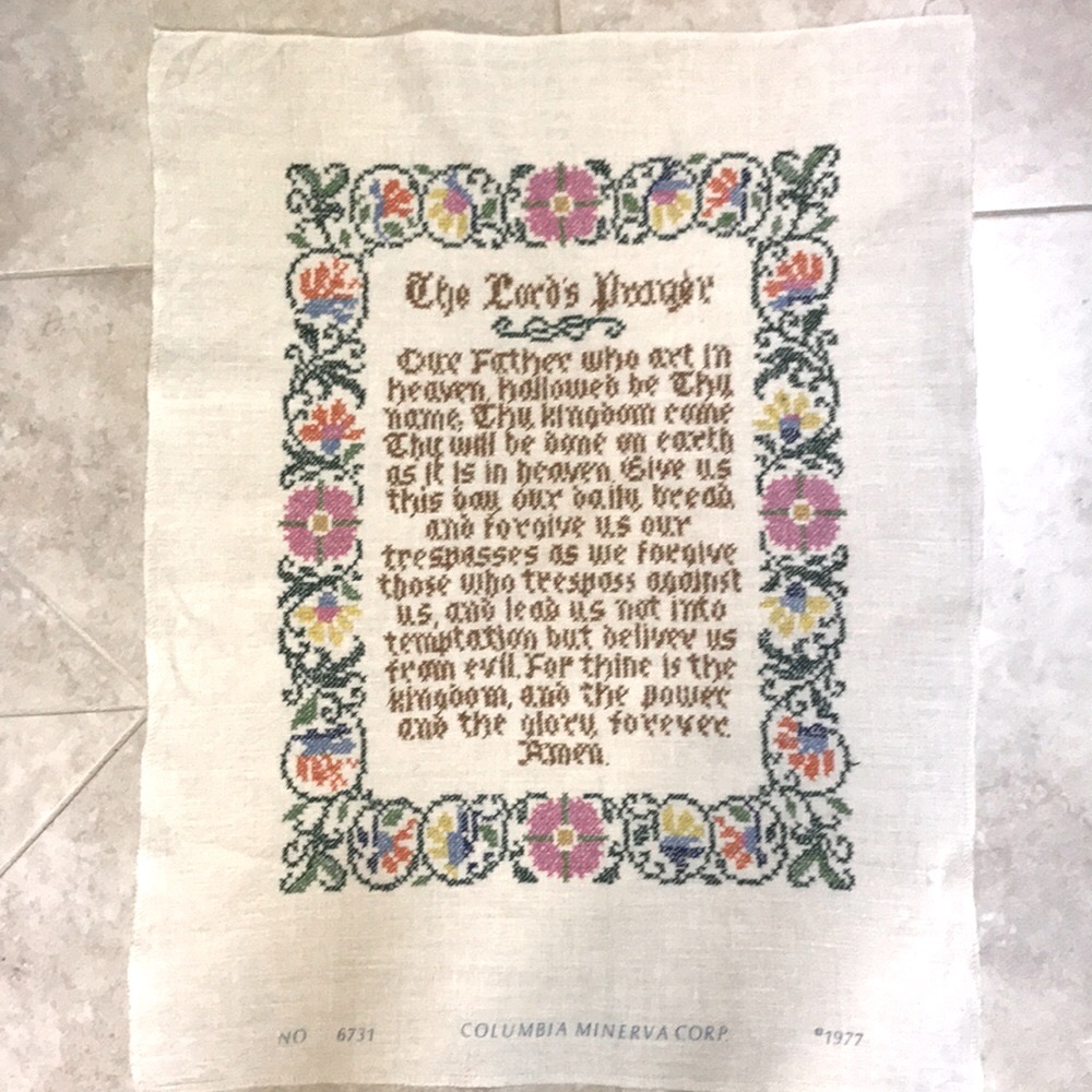 The Lord’s Prayer cross stitch picture